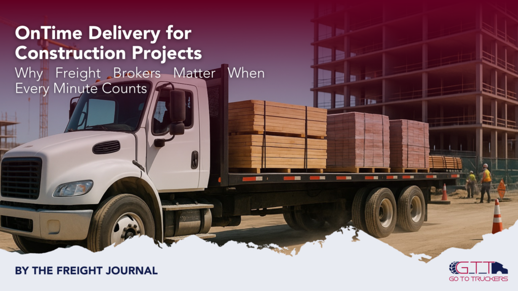 Freight broker in construction planning equipment delivery