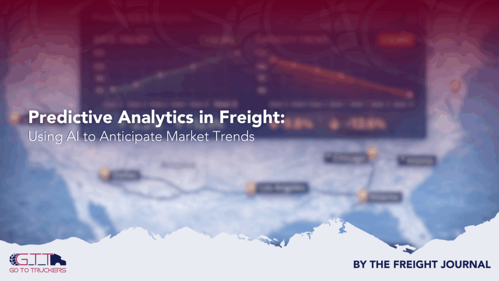 Predictive analytics in freight dashboard showing North American route trends and AI-based market forecasting.